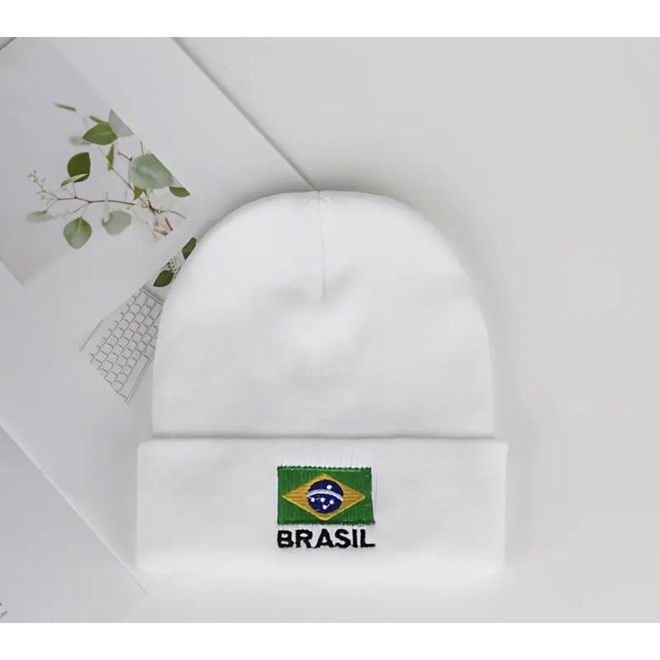 Beanie Hat - Brazil Embroidered Flag