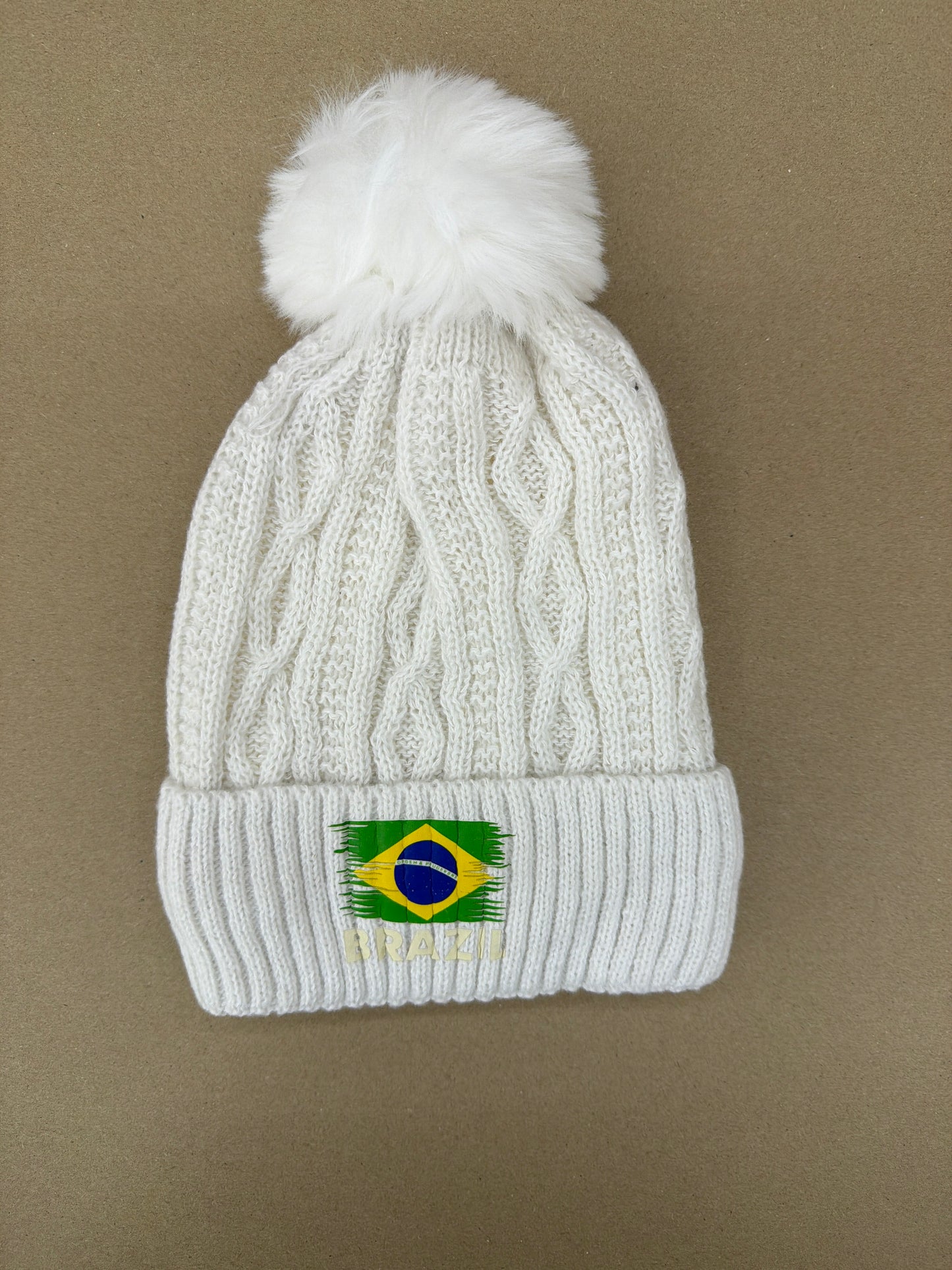 Luxury Woollen / Beanie Hat - Brazil White