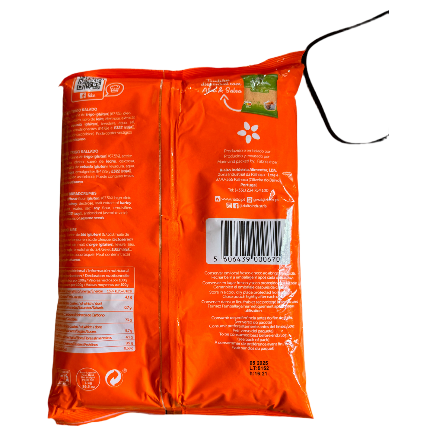 Pao Ralado - Bread Crumbs Rialto 240g. Small Bag.