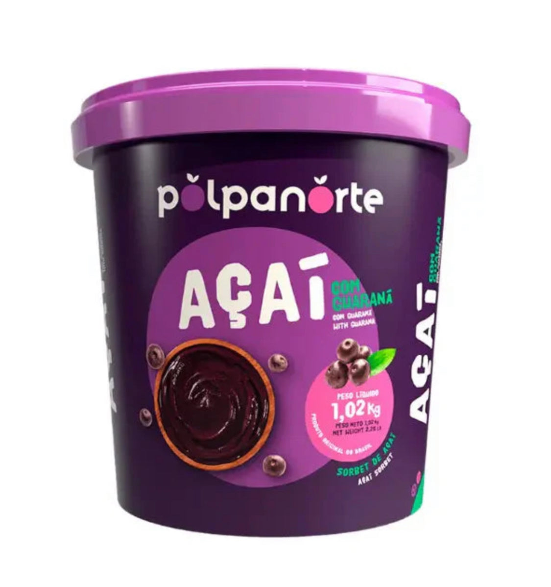 Acai Sorbet with Guarana 1.02kg (inc free Cold box). Polpanorte