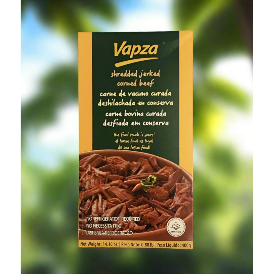 Vapza Shredded Jerked Corned Beef Carne Bovina Curade Desfiada 400g