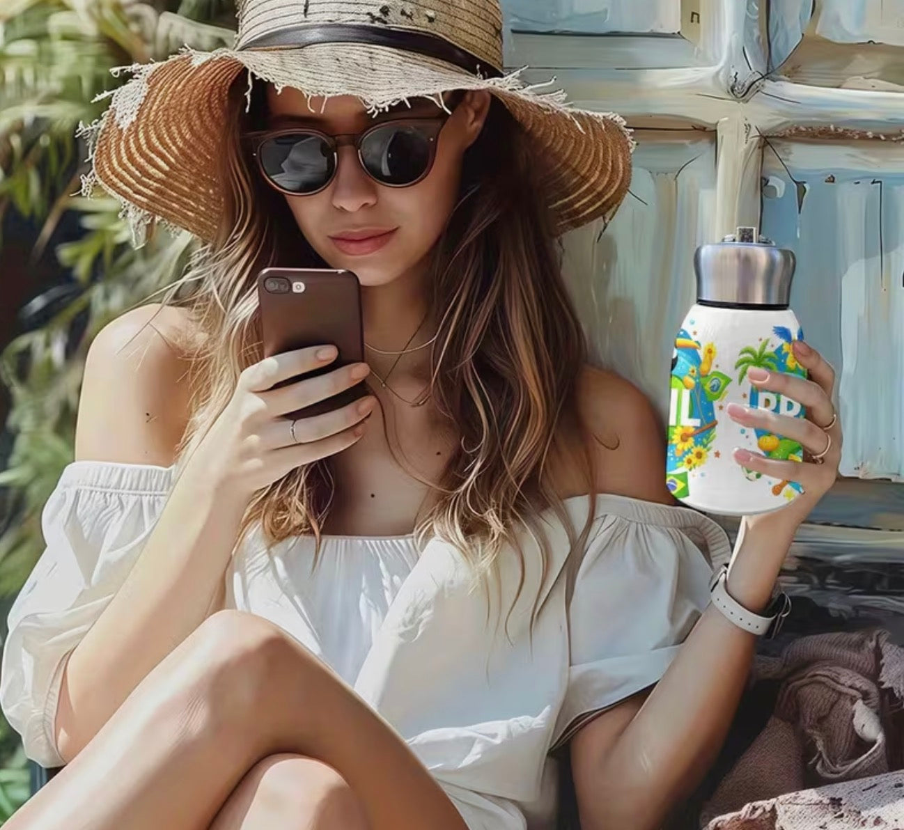 Cute Personal Brazil Thermal Coffee Flask / Mug