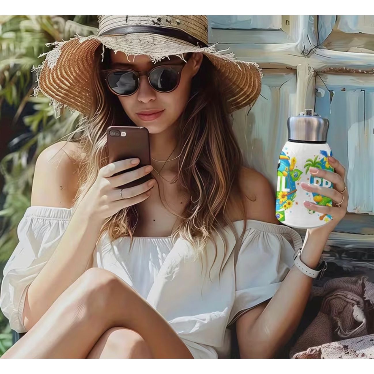 Cute Personal Brazil Thermal Coffee Flask / Mug