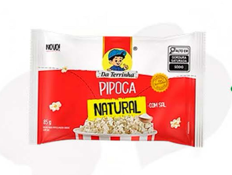 Microwave Popcorn com sal 85g Natural Da Terrinha