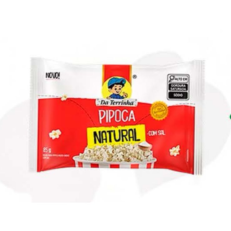 Microwave Popcorn com sal 85g Natural Da Terrinha