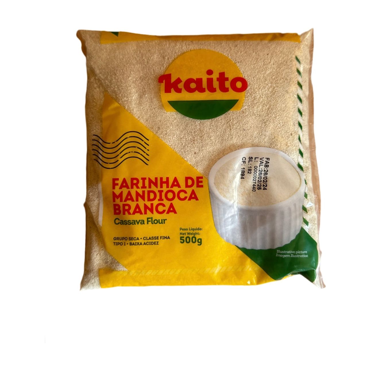 Farinha de Mandioca Branca  500g - Kaito