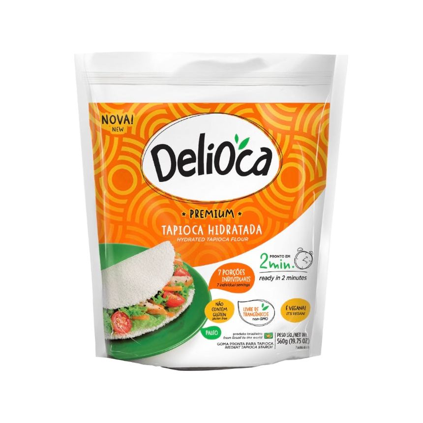 Delioca Tapioca 7 Porções Hydrated Tapioca Flour 560g