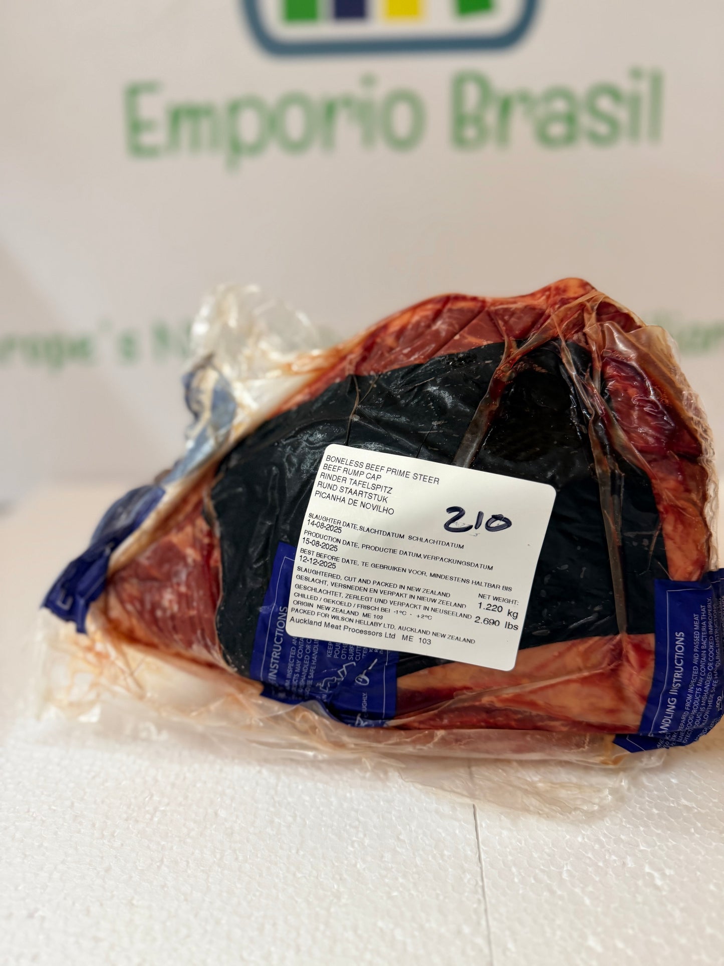 Hellaby Prime Steer Rump Cap Actual Piece 210 1.224 KG £19.97 /KG