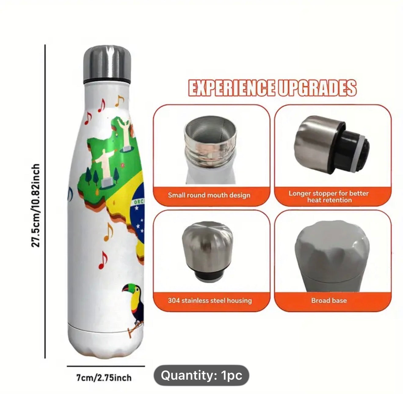 Brazilian Water Flask - Stainless Vacuum Flask
