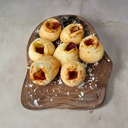 Large Pao De Queijo with Guava Jam 10 Units - Traditional Brazilian Cheese Bread - Frozen