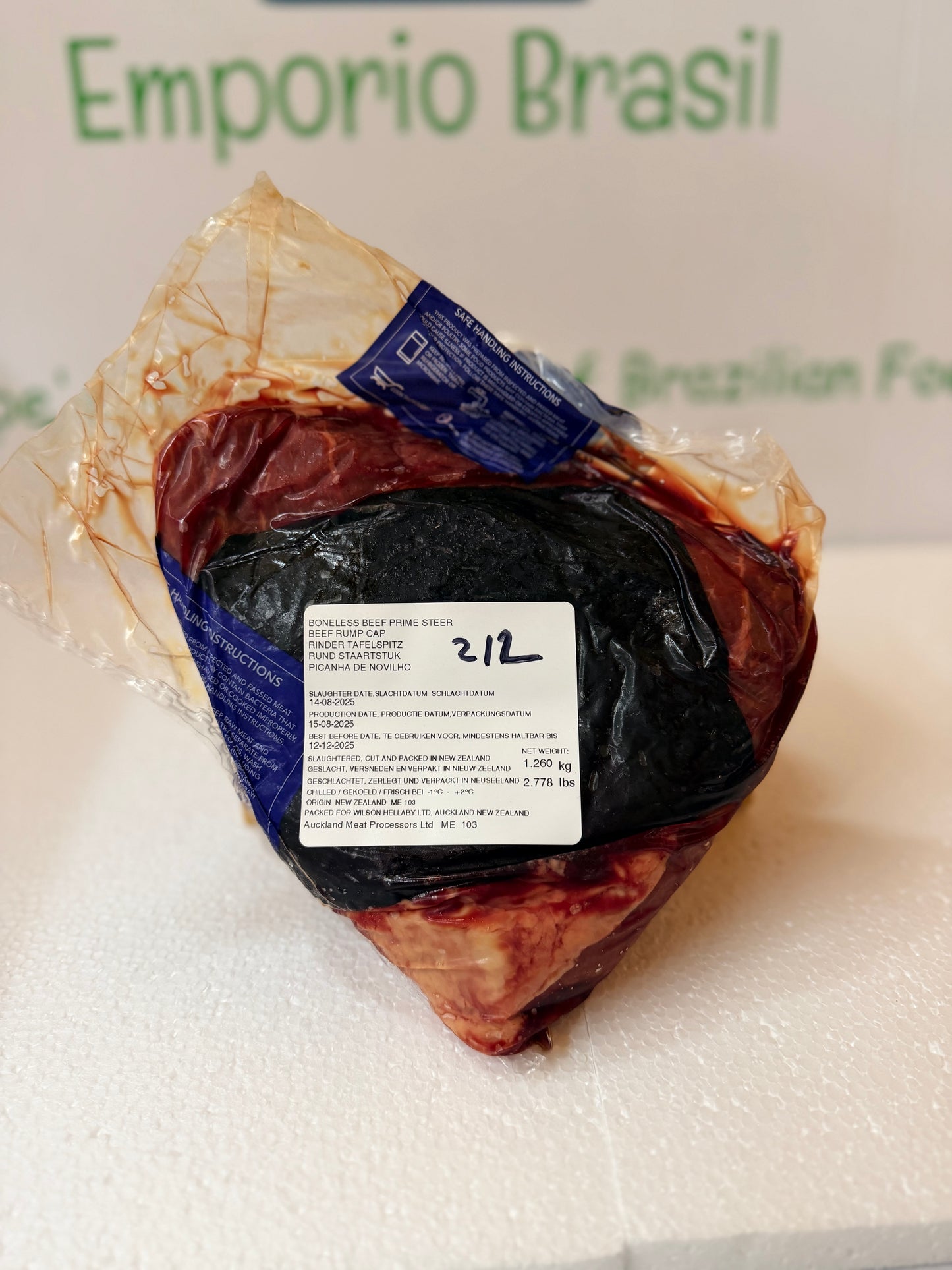 Hellaby Prime Steer Rump Cap Actual Piece 212 1.258 KG £19.97 /KG