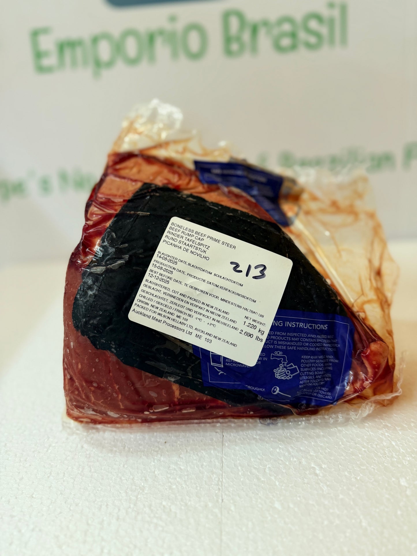 Hellaby Prime Steer Rump Cap Actual Piece 213 1.211 KG £19.97 /KG