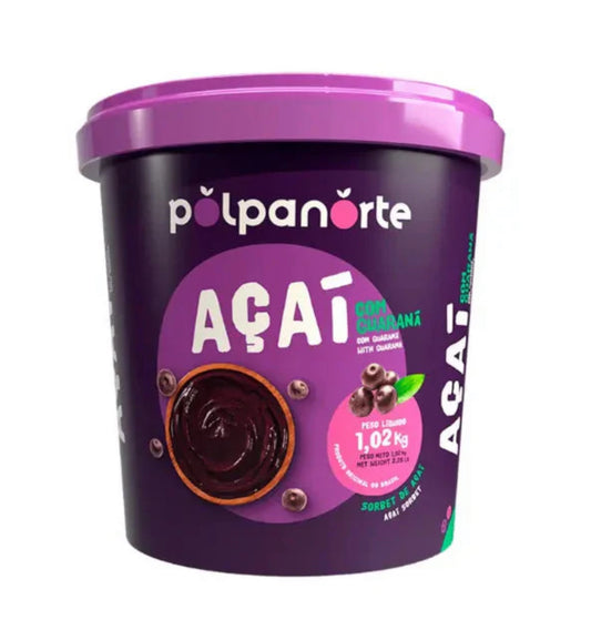Acai Sorbet with Guarana 1.02kg (inc free Cold box). Polpanorte