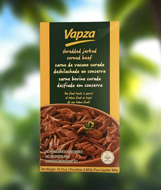 Vapza Shredded Jerked Corned Beef Carne Bovina Curade Desfiada 400g