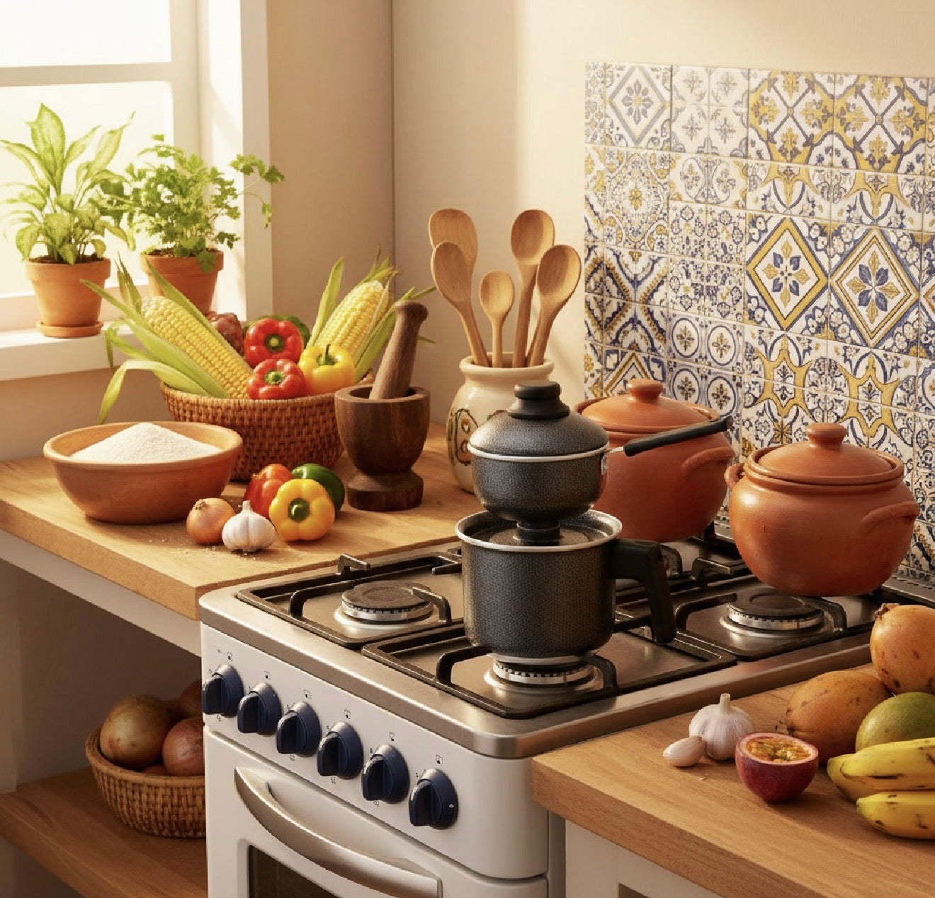 Cuscuzeira Zwarte Emaille - Persoonlijk Formaat