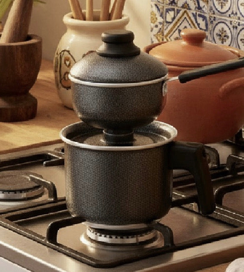 Cuscuzeira Zwarte Emaille - Persoonlijk Formaat