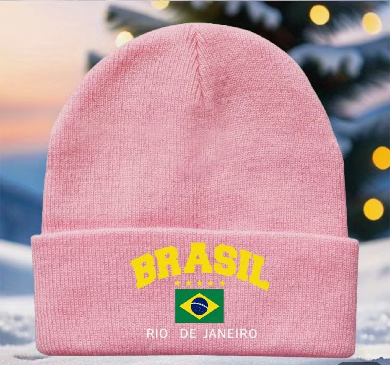Beanie Hat - Brazil Pink