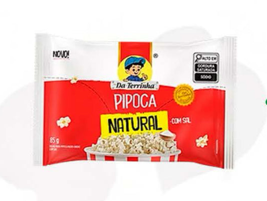 Microwave Popcorn com sal 85g Natural Da Terrinha