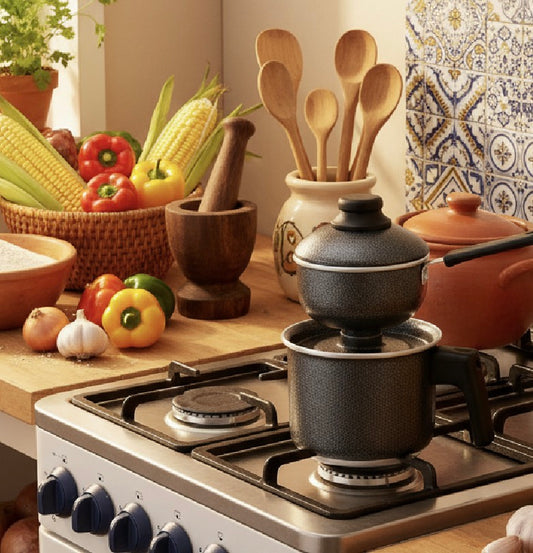 Cuscuzeira Zwarte Emaille - Persoonlijk Formaat