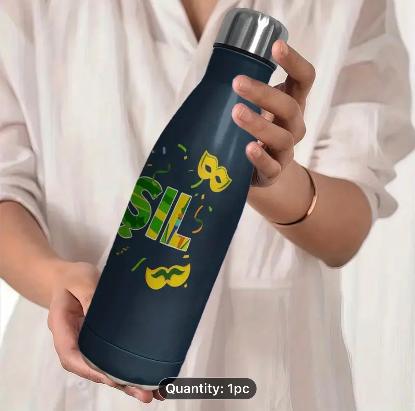 Brazilian Water Flask - Blue / Stainless Vacuum Flask