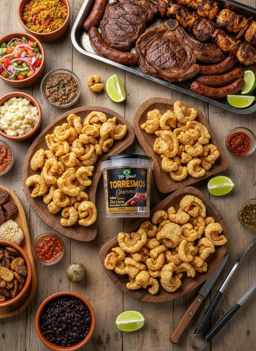 Pork Scratchings Gourmet Sabor Presumto Iberico Torresmos - Top Brazil 125g